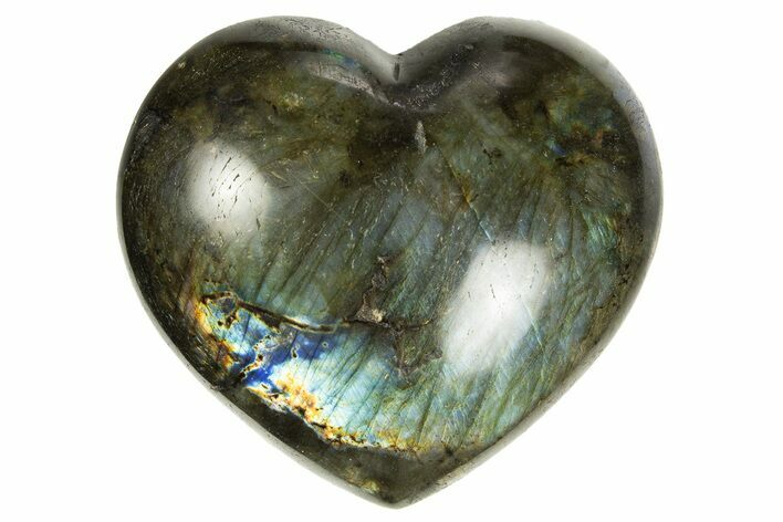 Flashy Polished Labradorite Heart - Madagascar #327253